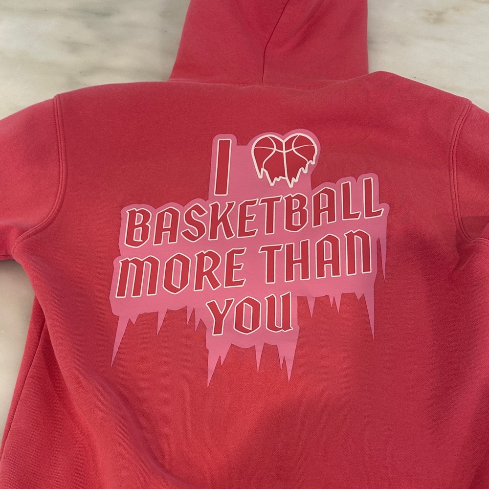 Cozy Pink Hoodie with Heart Graphic - Picture 2 of 3